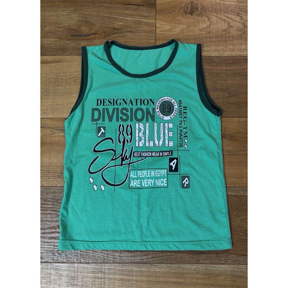 Green Graphic Tank Top Y2K Streetwear Muscle Shirt Egypt